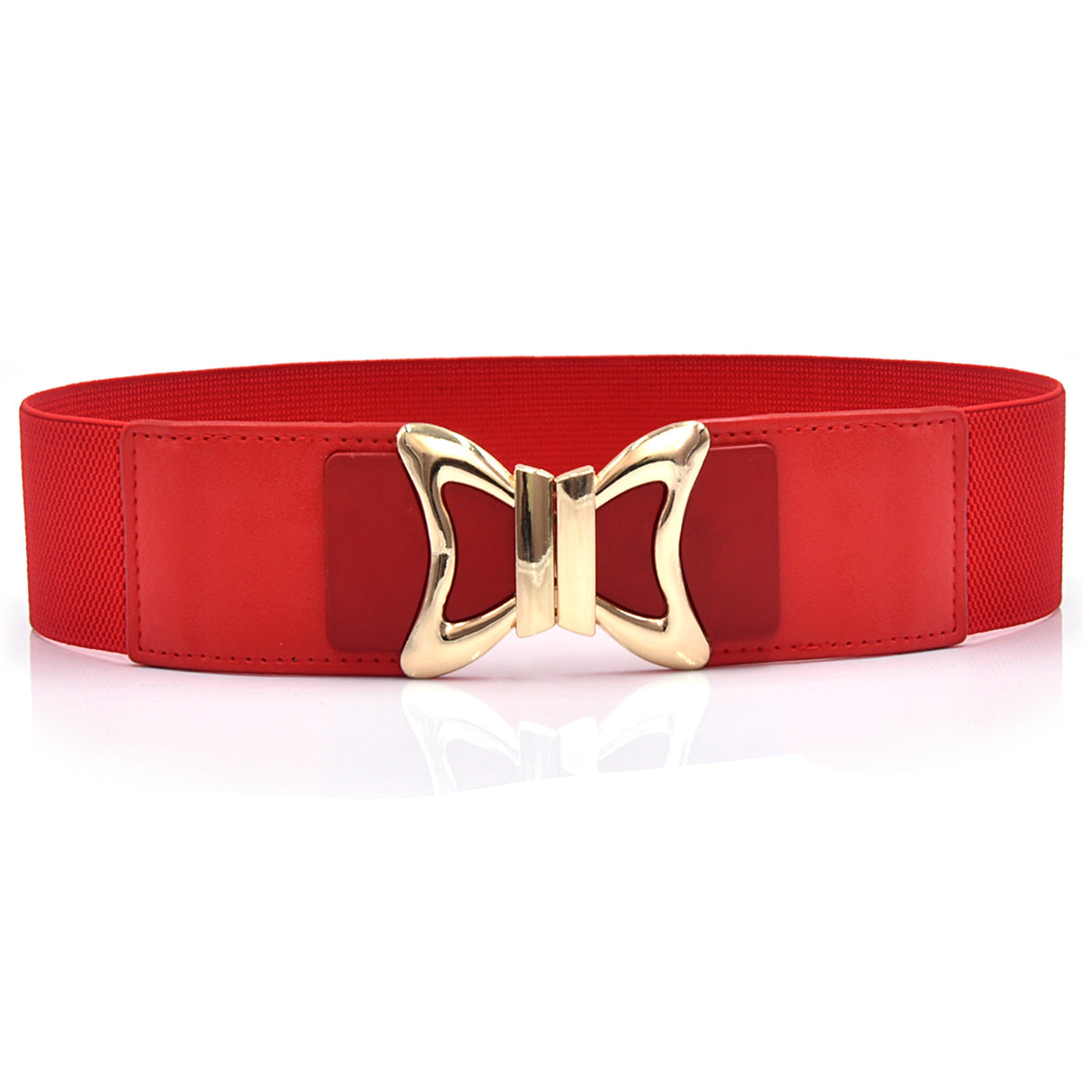 Elastic waist bright red belt