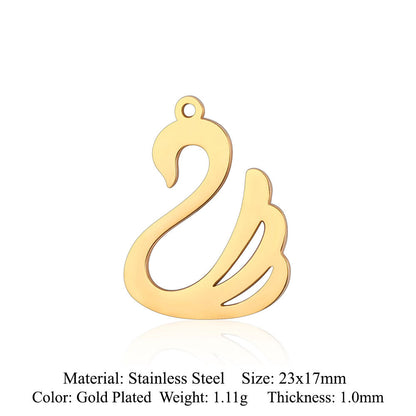 5 pcs/titanium steel pendant swan elephant gecko dolphin