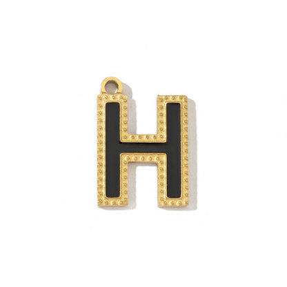 Colorful letter titanium steel necklace pendant