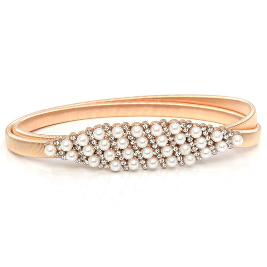Rhinestone Pearl Decorative Belt Fashion