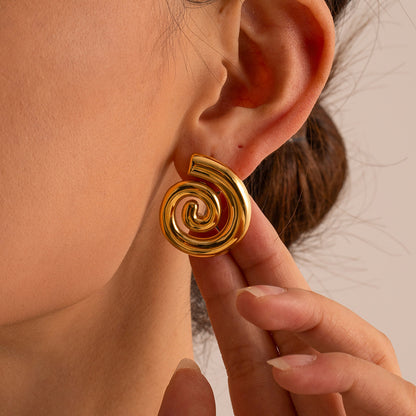 Threaded earrings stainless steel earrings