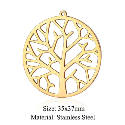 5 pcs/bag leaf flower titanium steel pendant four-leaf clover