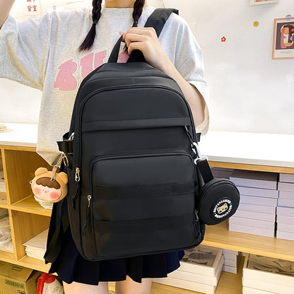 Casual campus style solid color backpack wholesale