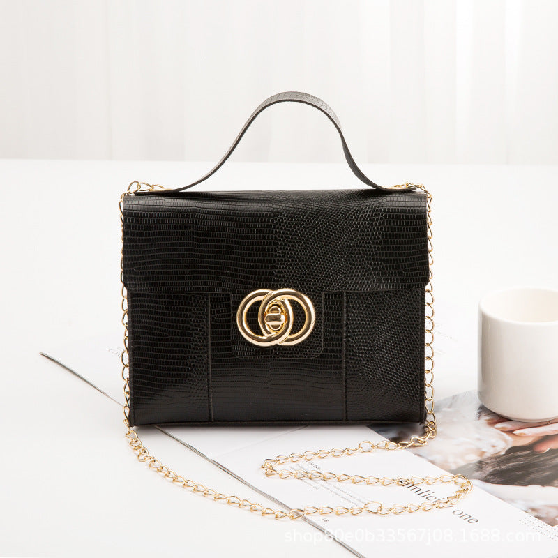 Foreign trade lizard pattern portable square bag