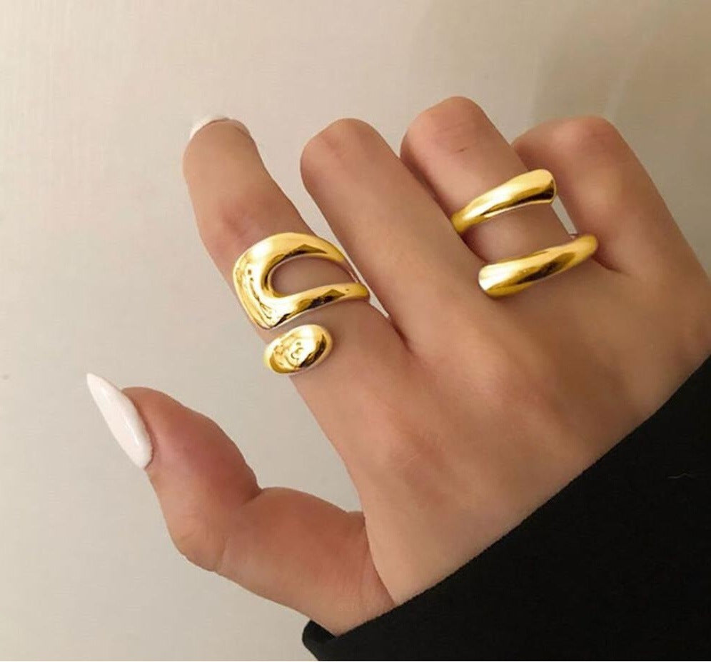 Irregular Line Open Ring
