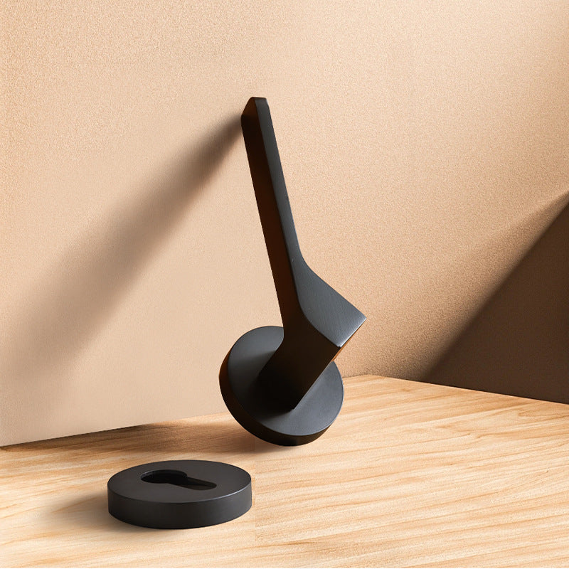 Brass gold interior door lock handle