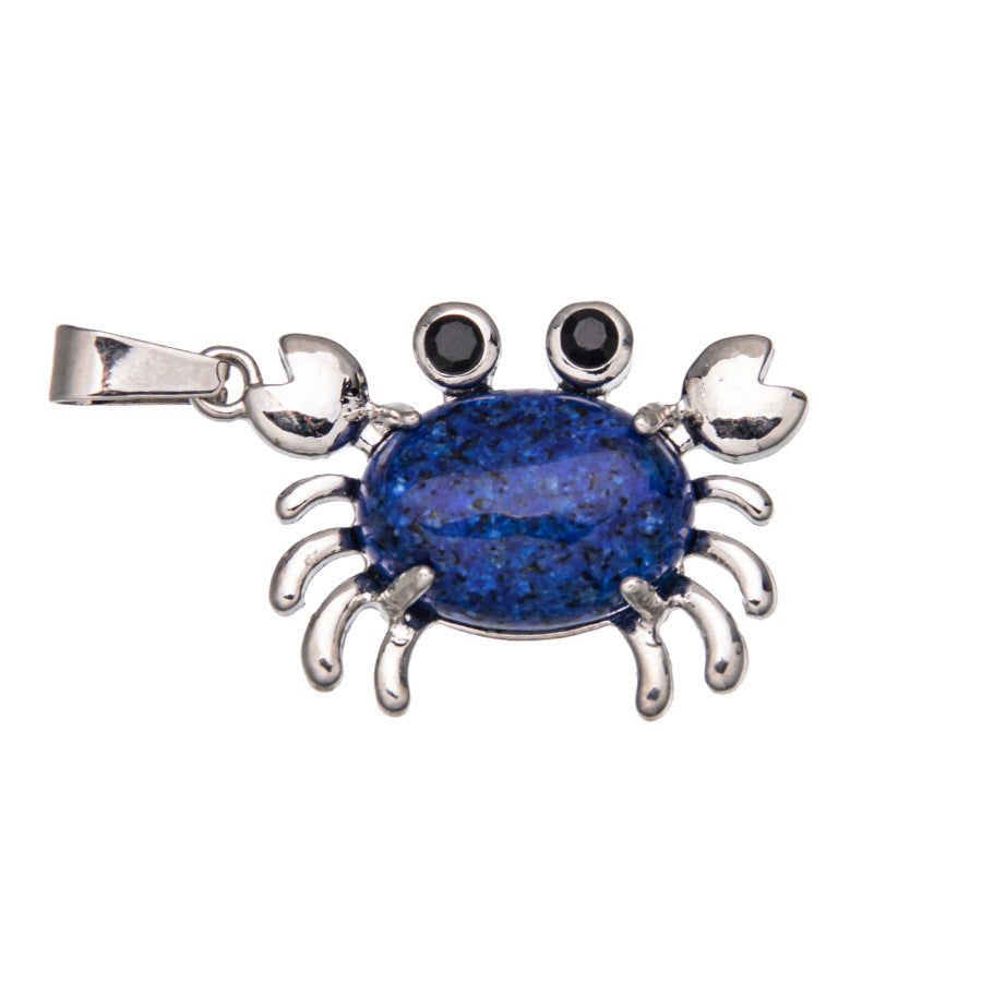 Colgante de cristal ovalado de ágata de cangrejo 