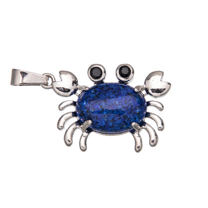 Colgante de cristal ovalado de ágata de cangrejo 