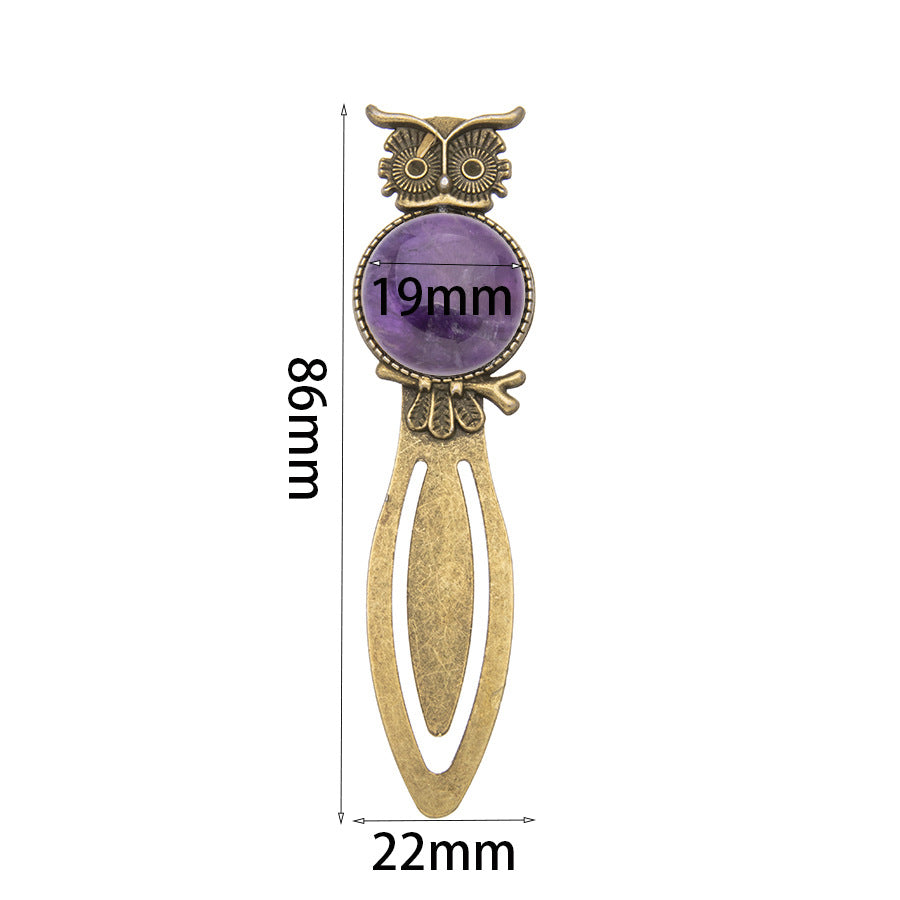 Vintage Owl Bookmark Handmade Agate Slice Bookmark
