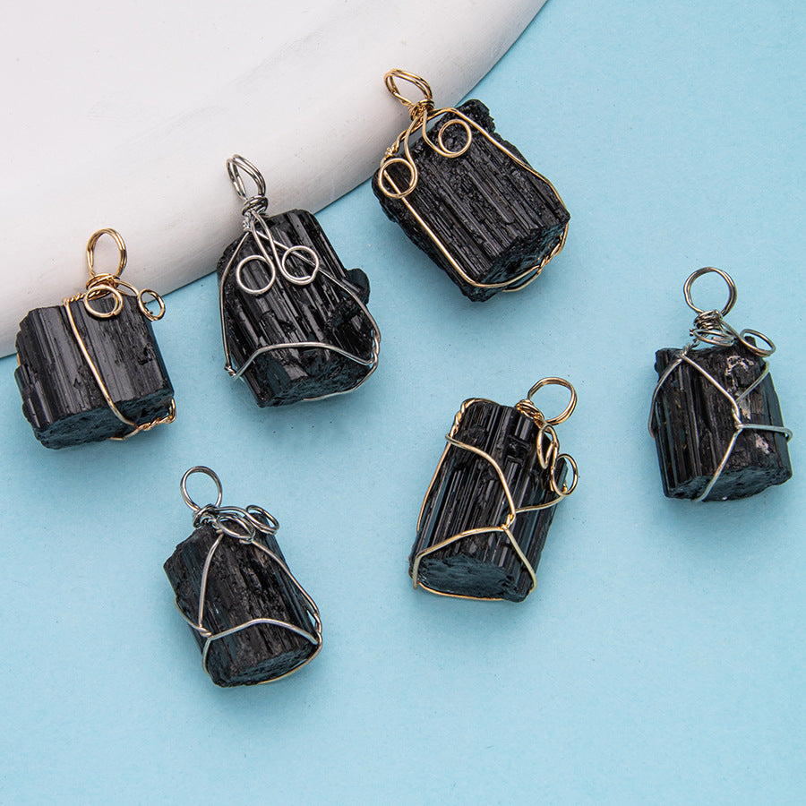 Pingente Irregular Turmalina Negra Cristal 