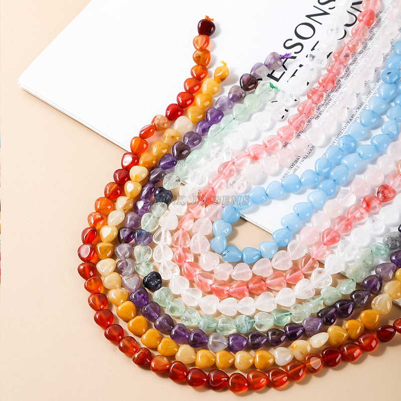 10 * 4Mm peach heart loose beads