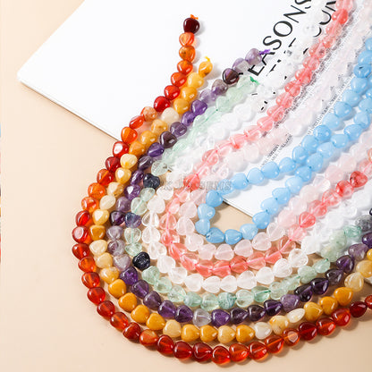 10 * 4Mm peach heart loose beads