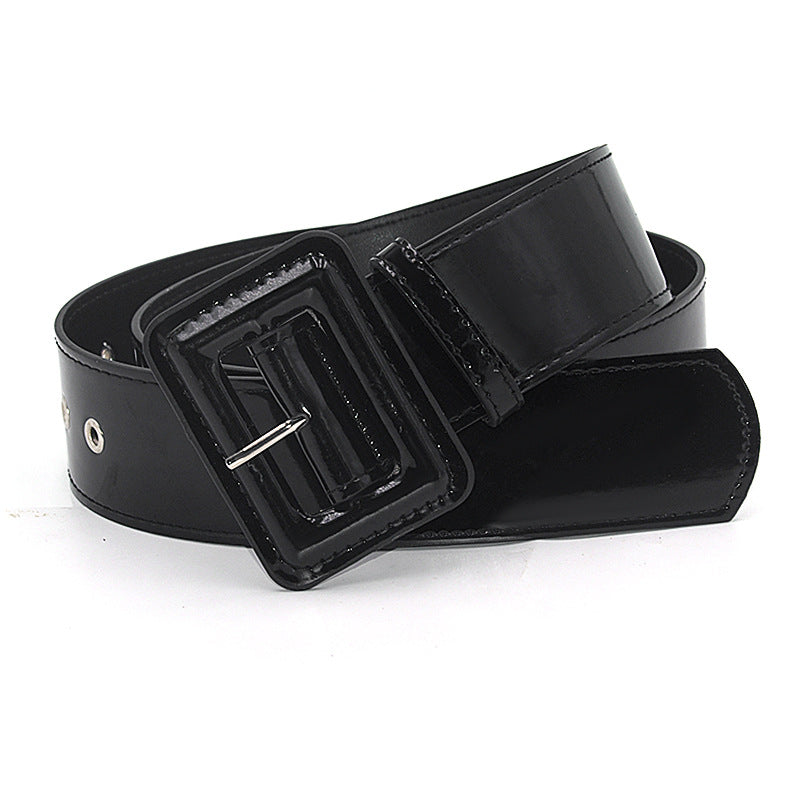 Fashion patent leather wide waist seal