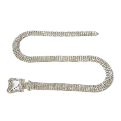 Full Diamond Plantain Buckle Rhinestone Belt