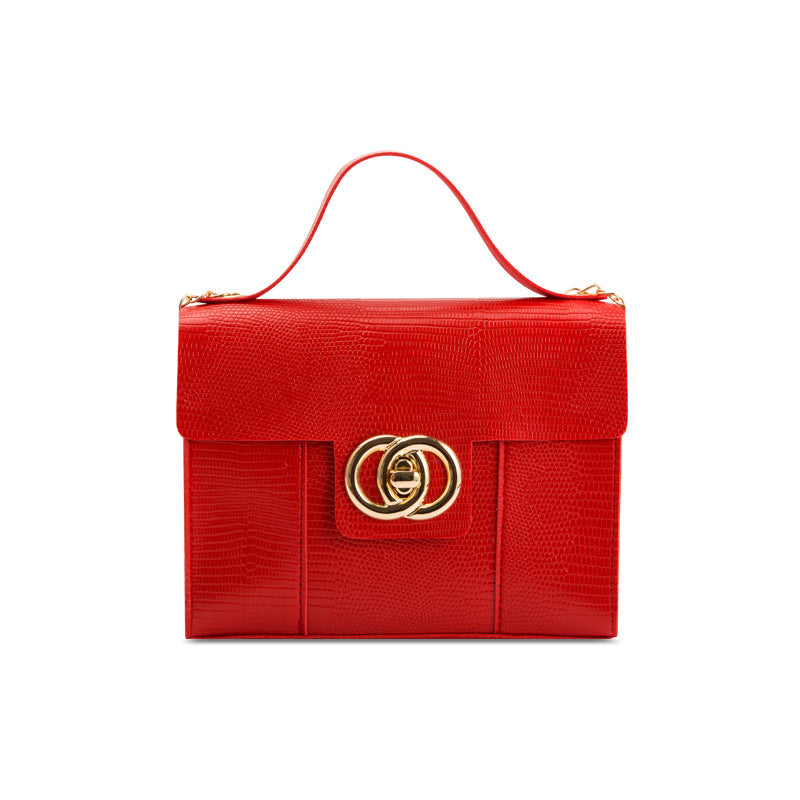 Foreign trade lizard pattern portable square bag