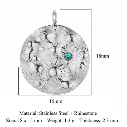 Sun Star Moon Crescent Stainless Steel Pendant