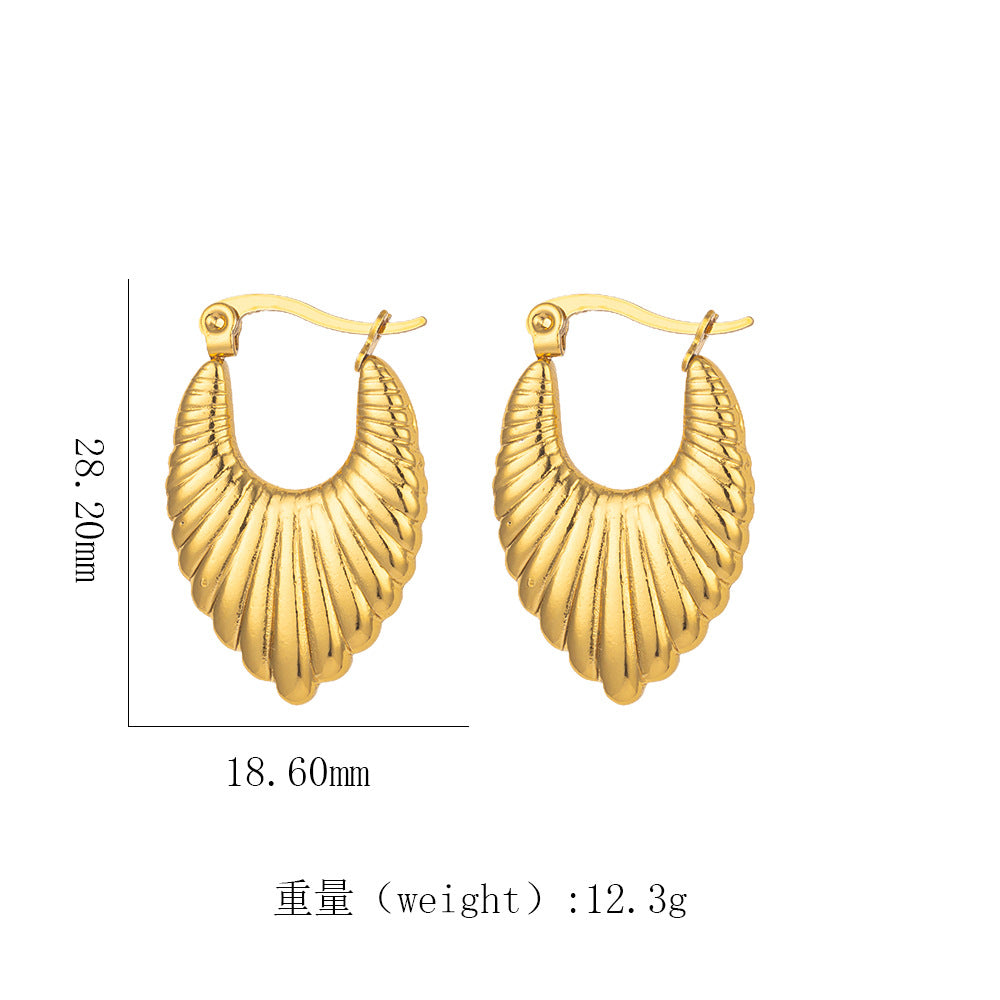 18K Gold Titanium Steel Geometric Earrings