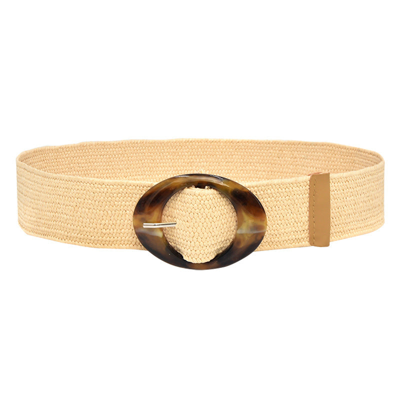 Ethnic style woven elastic belt