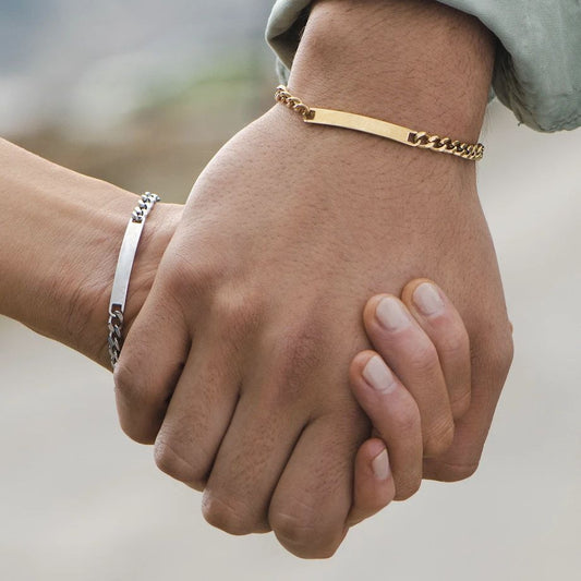 Minimalist Stainless Steel Curved Bar Bracelet