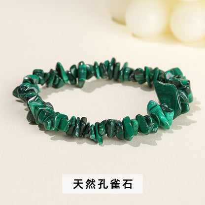 Pulsera de grava de cristal, elegante y sencilla, de un solo círculo. 