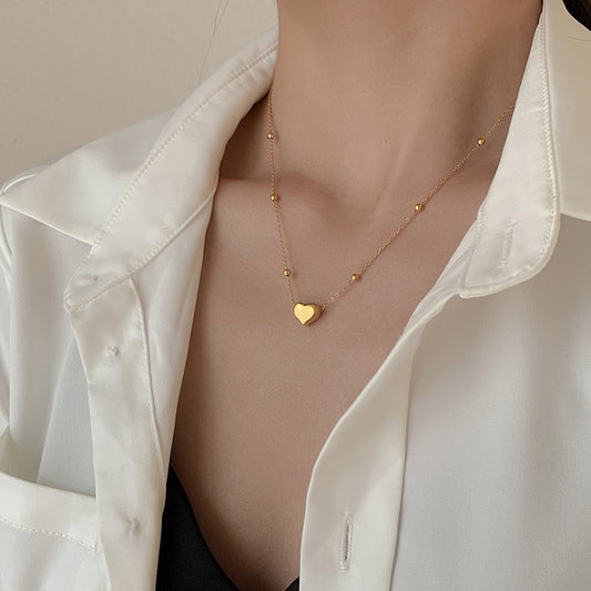 Women's Titanium Steel Non-Fading Heart Clavicle Necklace