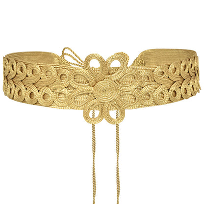 Hand woven gold silk belt