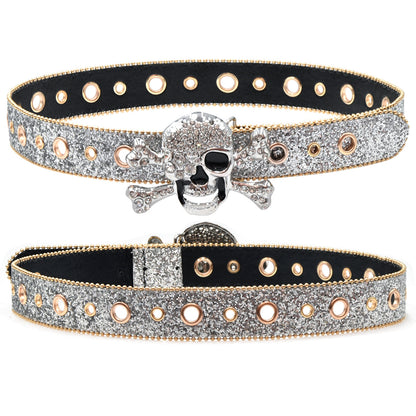 Rhinestone Rimmed Belt Skull