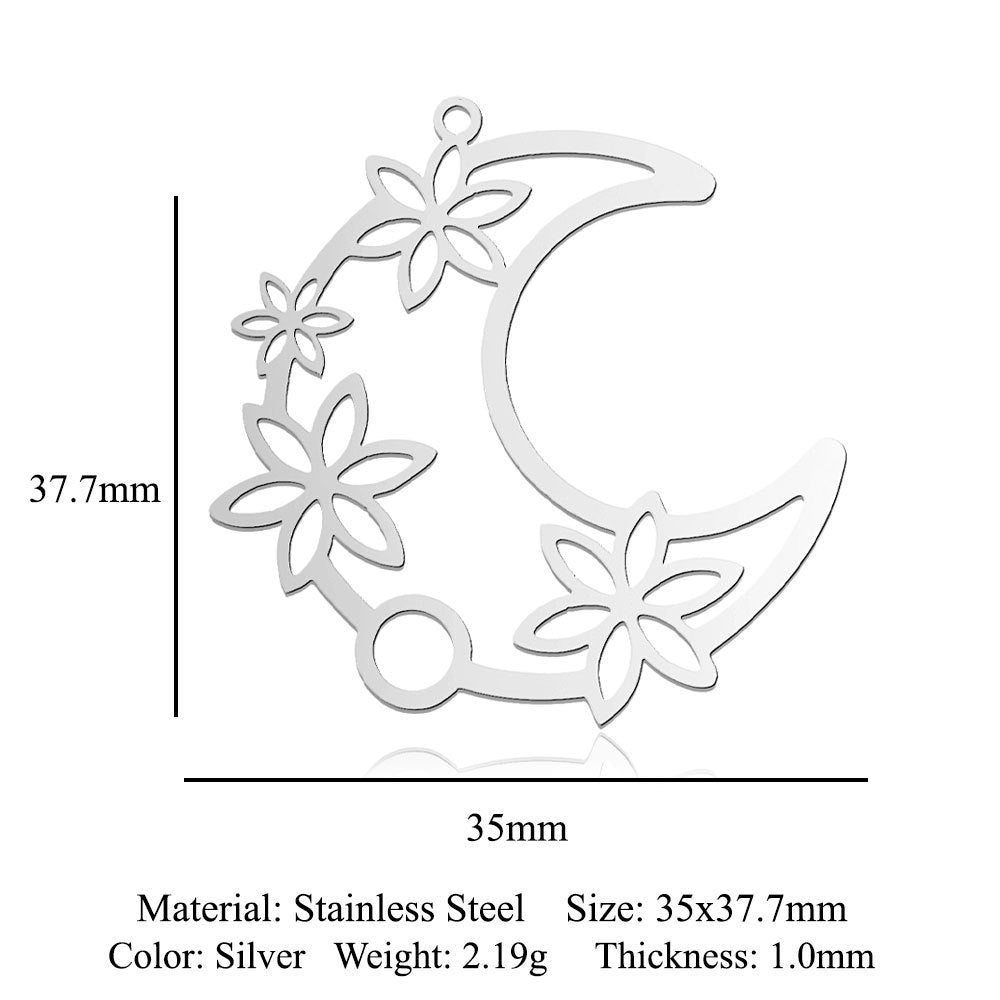5 pcs/titanium steel pendant with wings angel sun