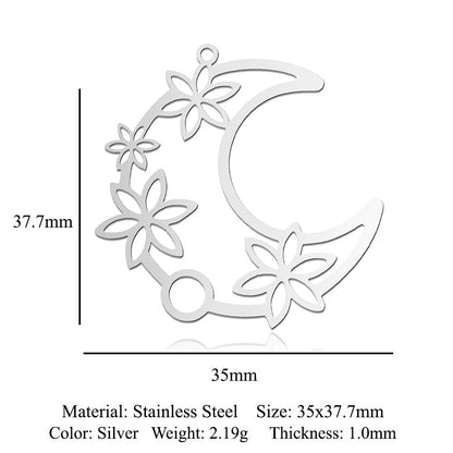 5 pcs/titanium steel pendant with wings angel sun