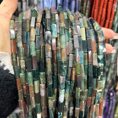 4*13mm long crystal agate cube special shaped beads