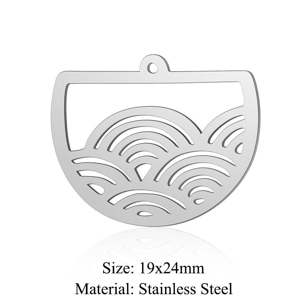 5 pcs/pack Titanium steel pendant for sea wave ice cream