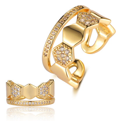 Cross eye zircon ring