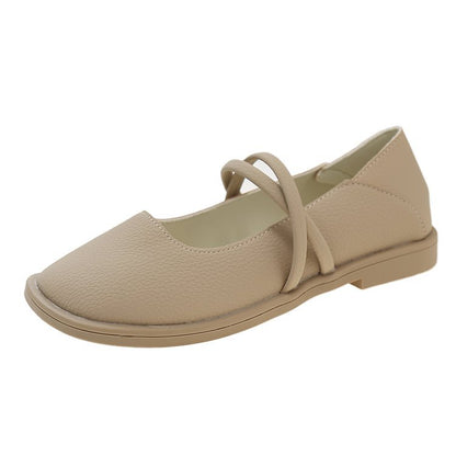 Soft leather mid-heel shoes