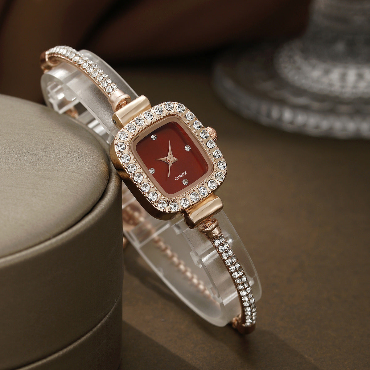 Quartz bracelet watch rose gift box set