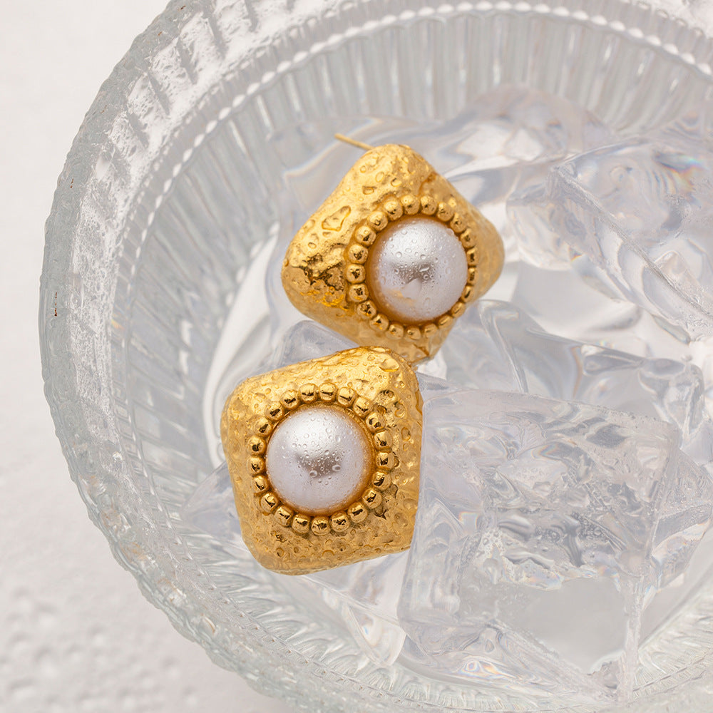 Hammered Square Earrings