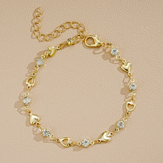 Hollow Heart Zircon Bracelet
