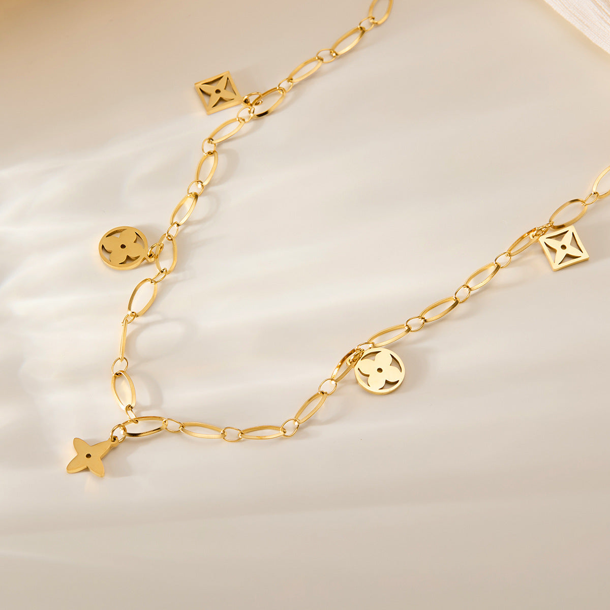 Women's Non-Fading Titanium Steel Square Necklace