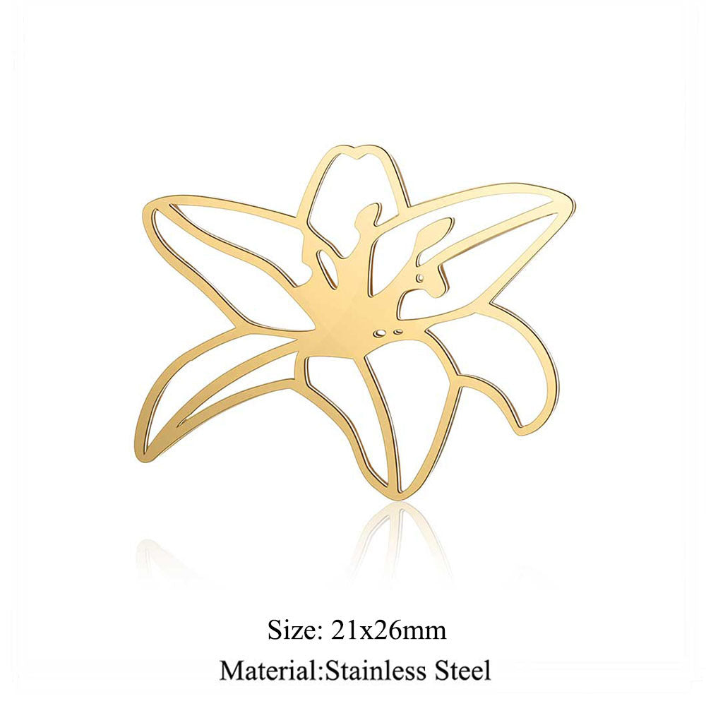 5 pcs/titanium steel large pendant flower diamond conch