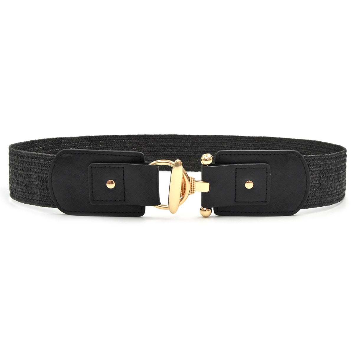 Belt women's wide straw weaving