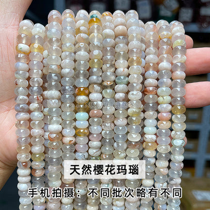 8 * 5Mm natural cherry blossom agate abacus beads loose beads