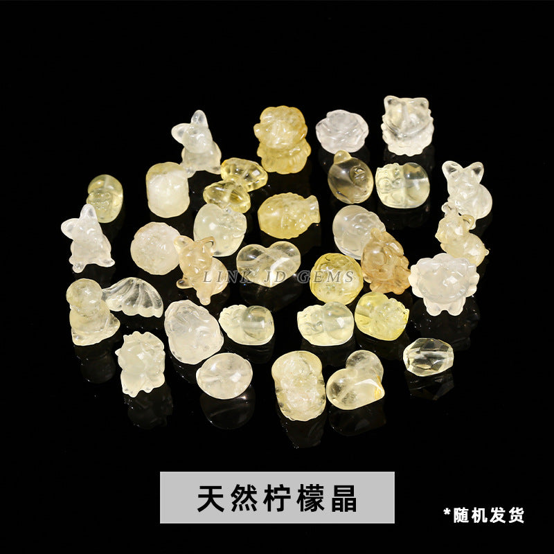 Crystal silver obsidian Hetian jade carving loose beads