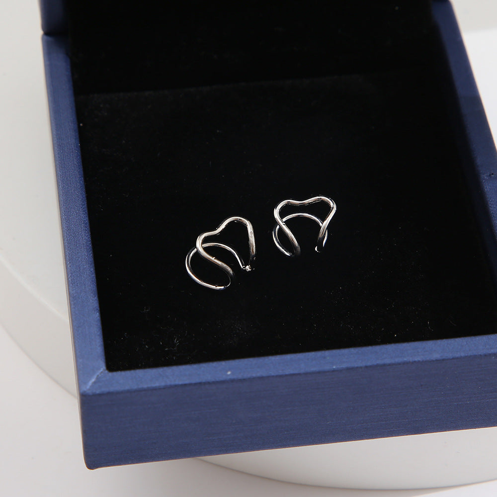 Juego de dos pendientes personalizados en forma de corazón 