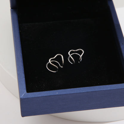 Juego de dos pendientes personalizados en forma de corazón 