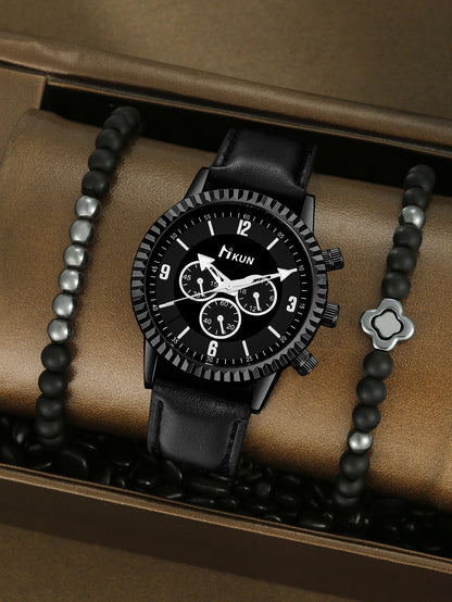 Sports Watch Beaded Bracelet Set