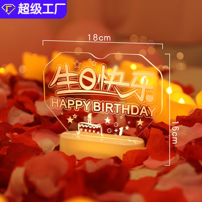 Happy Birthday LED Light Sign Luminous Letter Light