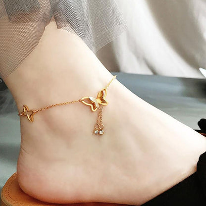 Gourd love titanium steel anklet