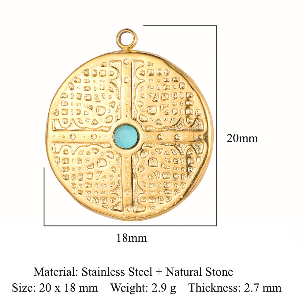 Colgante de acero de titanio con forma de tótem facial, accesorios de acero inoxidable con doble orificio 