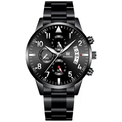 Business Calendar Steel Strap Watch Men's Quartz Watch