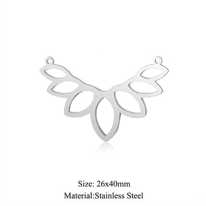 5 pcs/titanium steel large pendant flower diamond conch