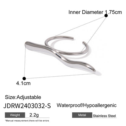 Wave open ring